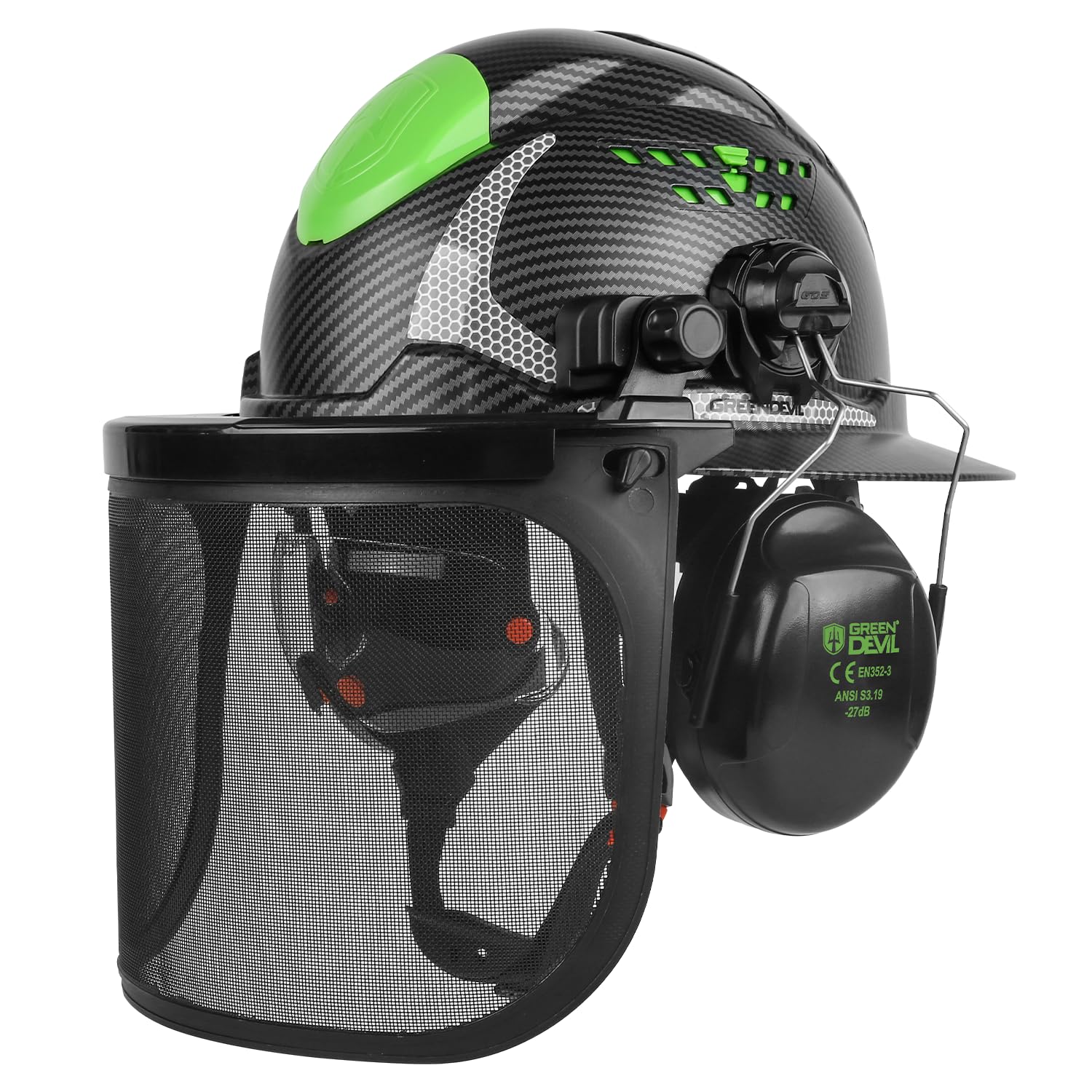 GREEN DEVIL Industrial Chainsaw Helmet Full Brim 4-in-1
