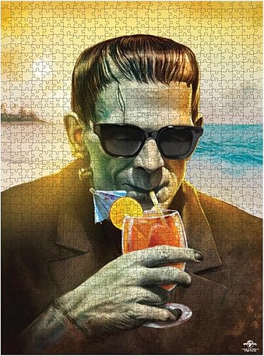 Trick Or Treat Studios Universal Monsters Frankenstein at The Beach - Rompecabezas de 1000 piezas