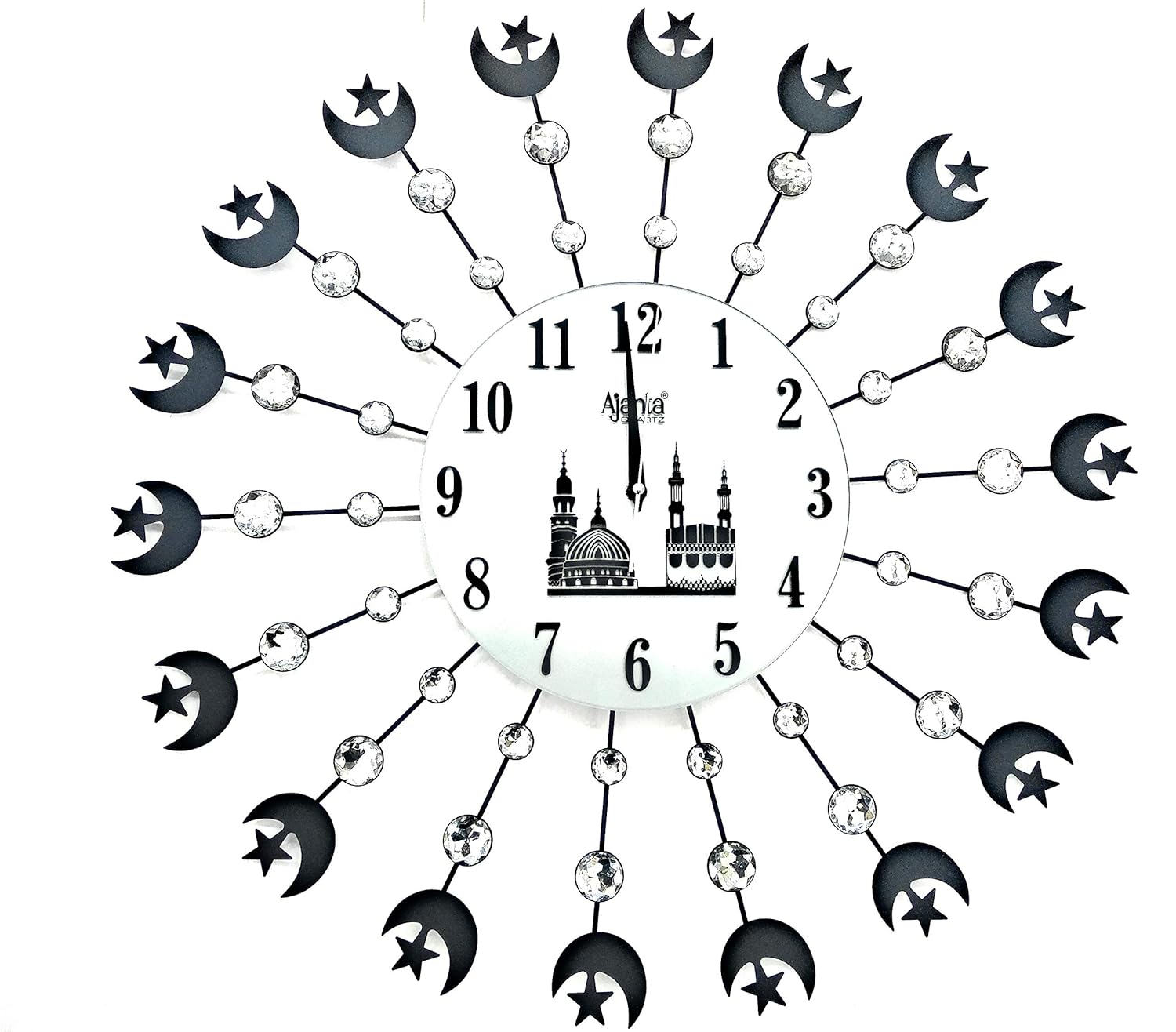 Buy Ajanta Wall Clock Premium with Stones Mosque Online at Low Prices