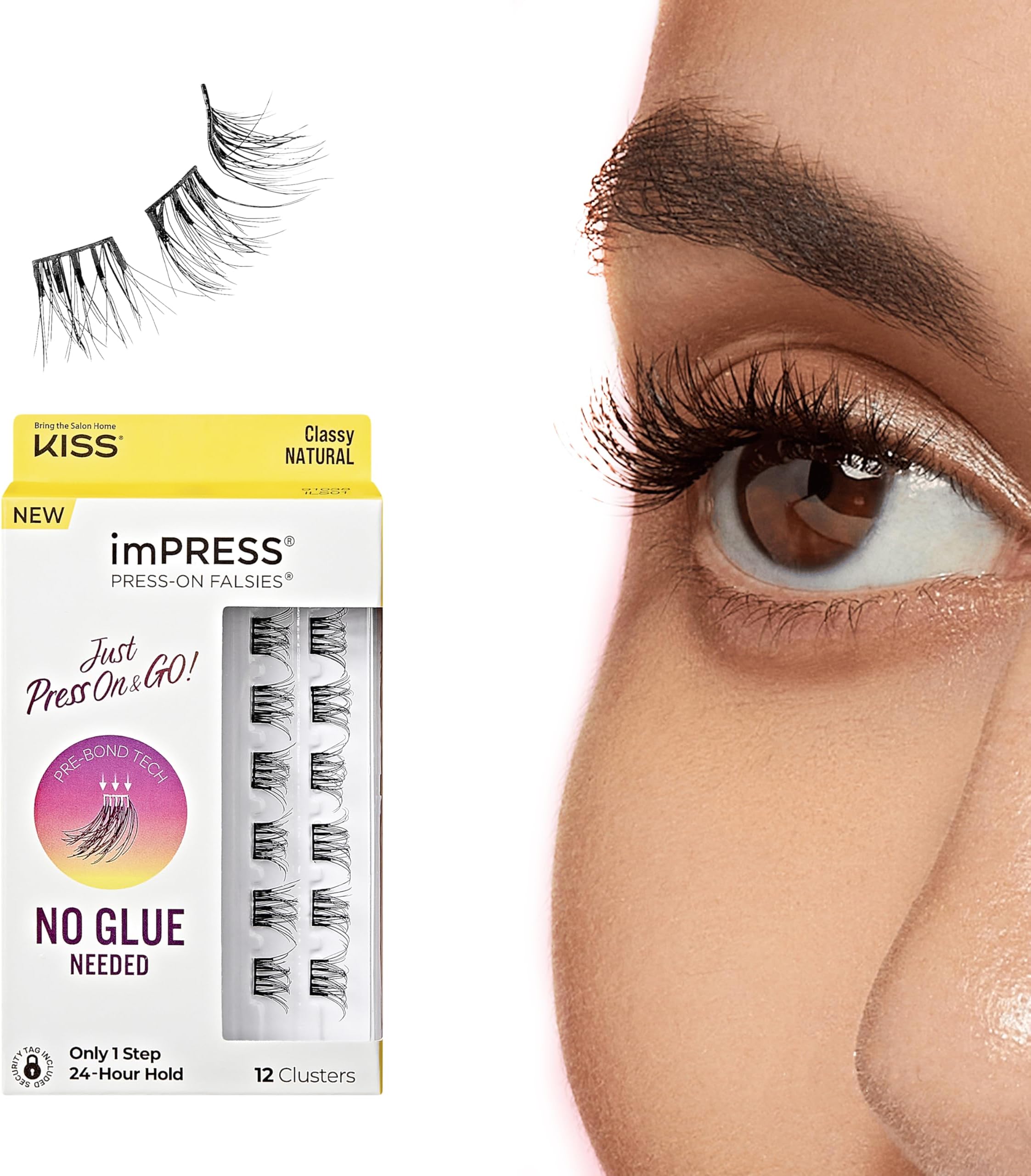 imPRESS KISS Press-On Falsies No- Glue False Eyelash Clusters precision Applicator, 1 Piece, Non Stick, Ergonomic, Easy to use