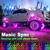 Vista 2 de YiLaie RGB LED Rock Lights, 180 LEDs Lights with Phone App/Remote Control & Timing & Music Mode Rock Lights Kits, Waterproof Underglow Light for ATV