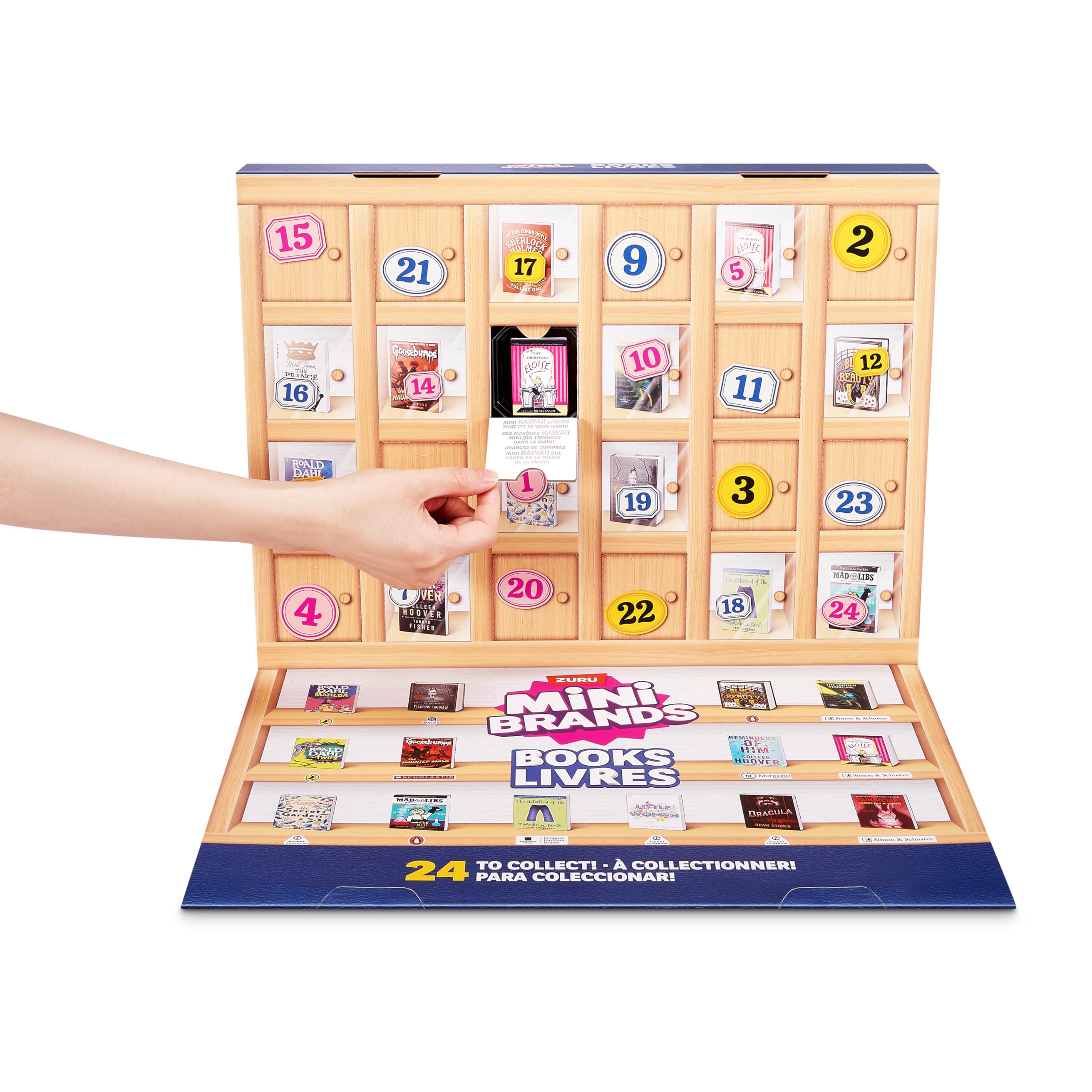 Mini Libros de Marcas Calendario de Adviento de ZURU, Juguetes de Temporada Coleccionables para Niñas, Niños y Coleccionistas