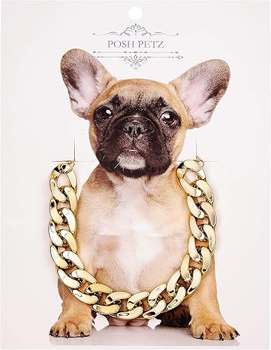 Miniatura 6 de Collar de cadena de eslabones de oro para perros, 10.6 in, pequeño brillante para perros pequeños o cachorros, aspecto de metal trenzado ligero, se