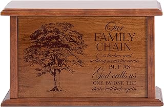 LifeSong Milestones Urns for Ashes Adult Male Urns for Human Ashes Adult Female Personalized Tree of Life Cremation Urns for Adult Ashes Large Cherry Wooden Box Funeral Service Urn - Our Family Chain