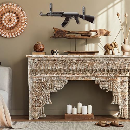 Miniatura 6 de Ganchos seguros para pistola para pared, estante de acero resistente para rifle y escopeta con acolchado suave para un almacenamiento y exhibición