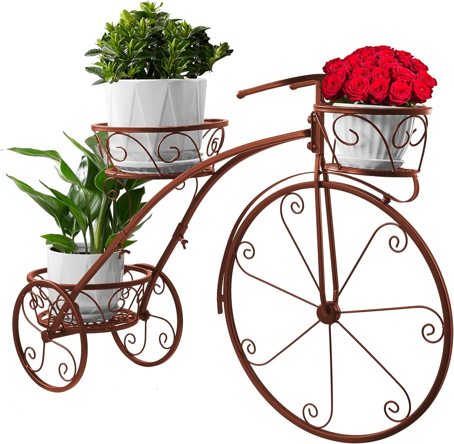 Sorbus® Garden Cart Stand & Flower Pot Plant Holder Display Rack, 6 Tiers, Parisian Style - Perfect for Home, Garden, Patio (Bronze)