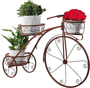 Sorbus Tricycle Plant Stand - Flower Pot Cart Holder - Ideal for Home, Garden, Patio - Great Gift for Plant Lovers, Housewarm