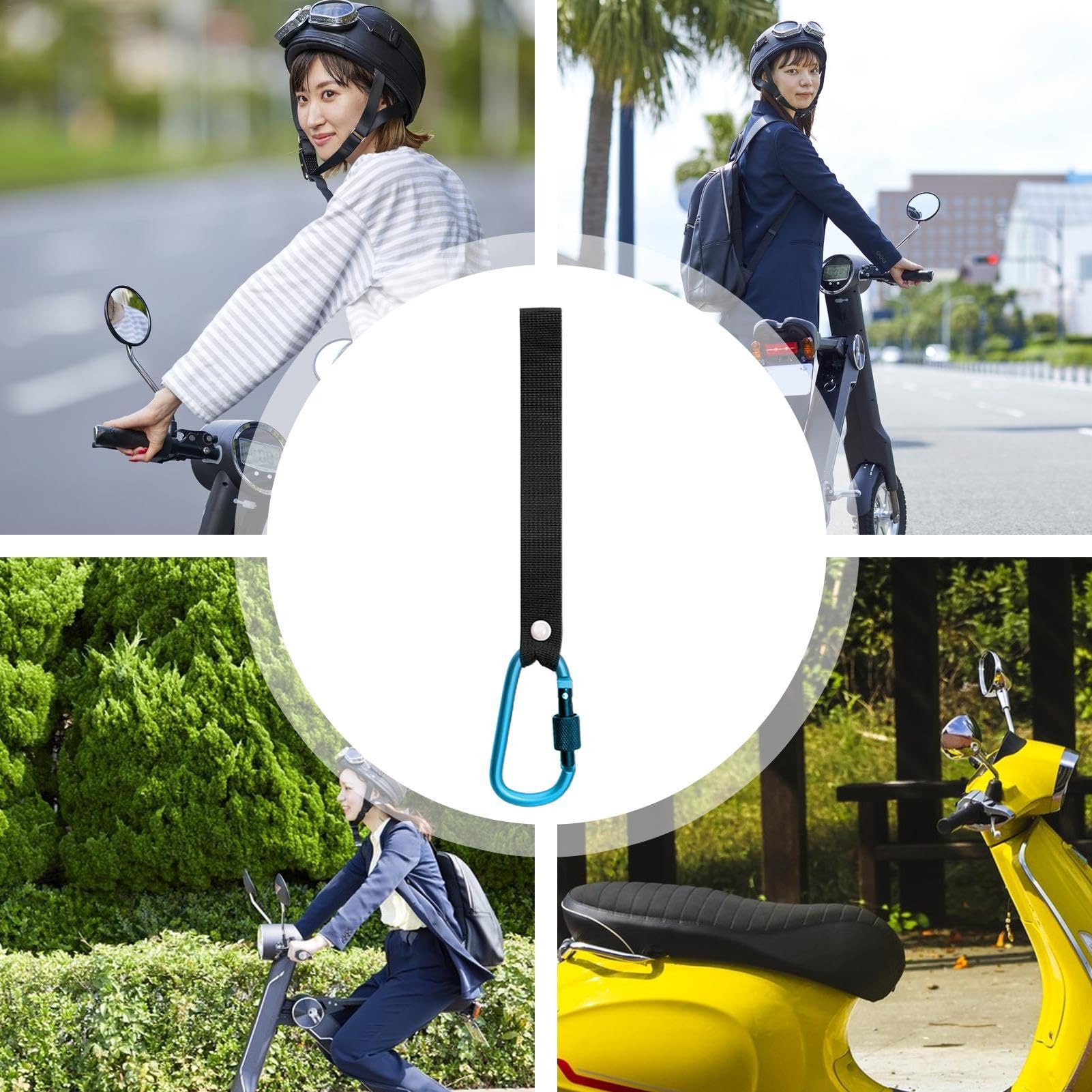 Crochet De Vélo Multifonction Rurunklee – Fixation Sans Perçage, Alu, Pour Guidon 15 Cm, Bleu/rouge/noir