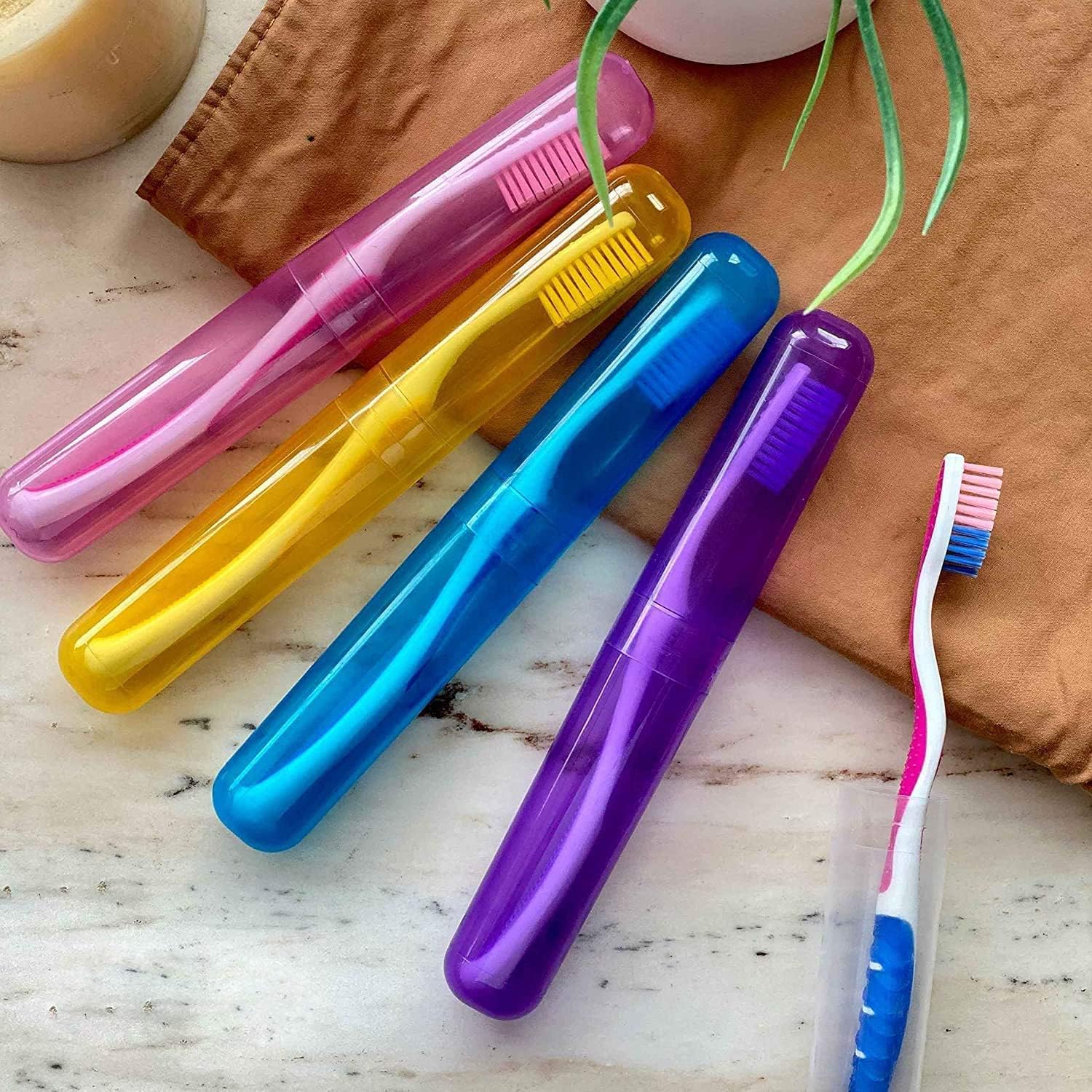 E-COSMOS Toothbrush Container, Cap, Cover, Case, Holder Set Plastic Anti Bacterial for Travel Bathroom (Pack of 4-Multi-Colour) (B0D9GVK68T) Amazon Price History, Amazon Price Tracker