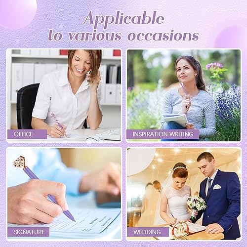 Miniatura 5 de El juego de 6 bolígrafos incluye bolígrafo de diamante de cristal bolígrafo de metal delgado de tinta negra bolígrafo de arena líquida bolígrafo