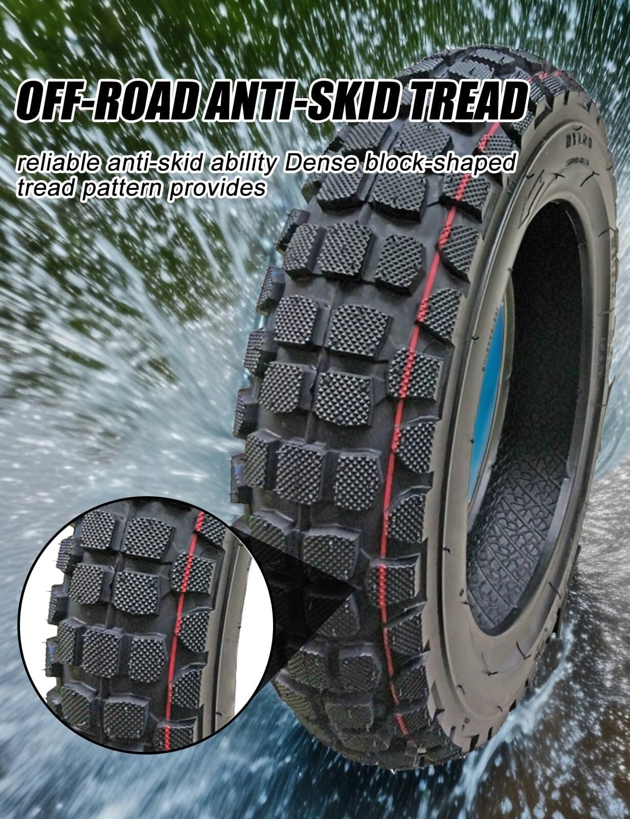 3.50-10 Tubeless-Reifen All-Terrain-Profil 3.50/10 6PR 56J 3.50 10 493lbs 280kPa für E-Roller E-Bike 90/90-10