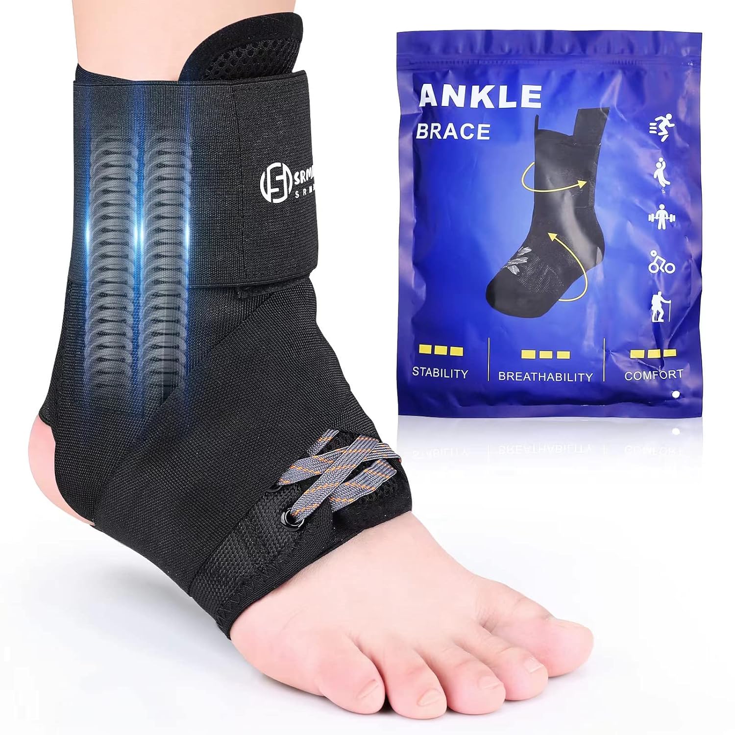 Ankle brace for Sprained Ankle,Vercarnon [𝟮𝟬𝟮𝟮 𝙐𝙥𝙜𝙧𝙖𝙙𝙚]Lace Up ankle brace for Men
