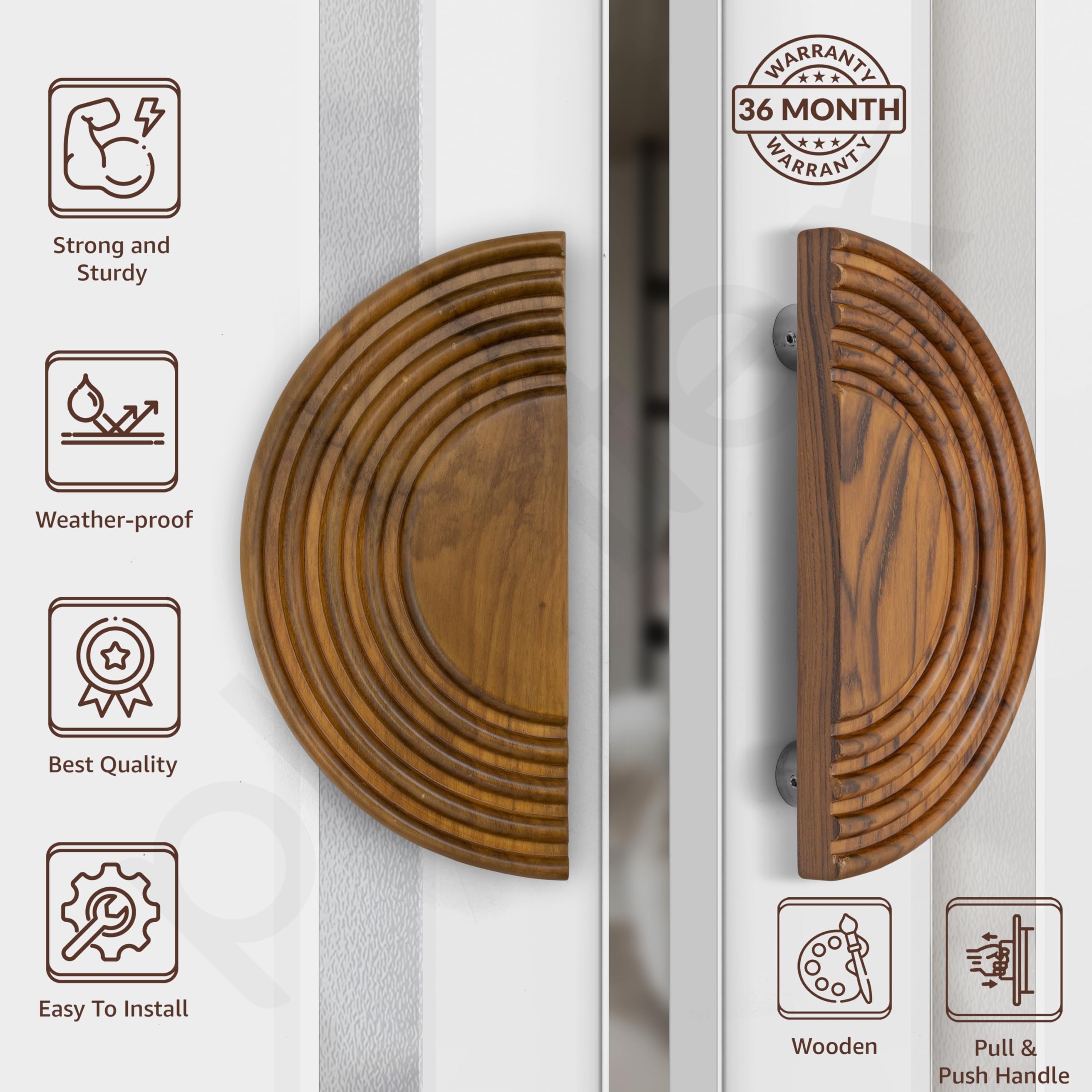 Plantex 8 Inch Main Door Handle/Wooden Handle for Door/Pull-Push Door Handle/Door Accessories (Pack of 1) — Amazon image 2