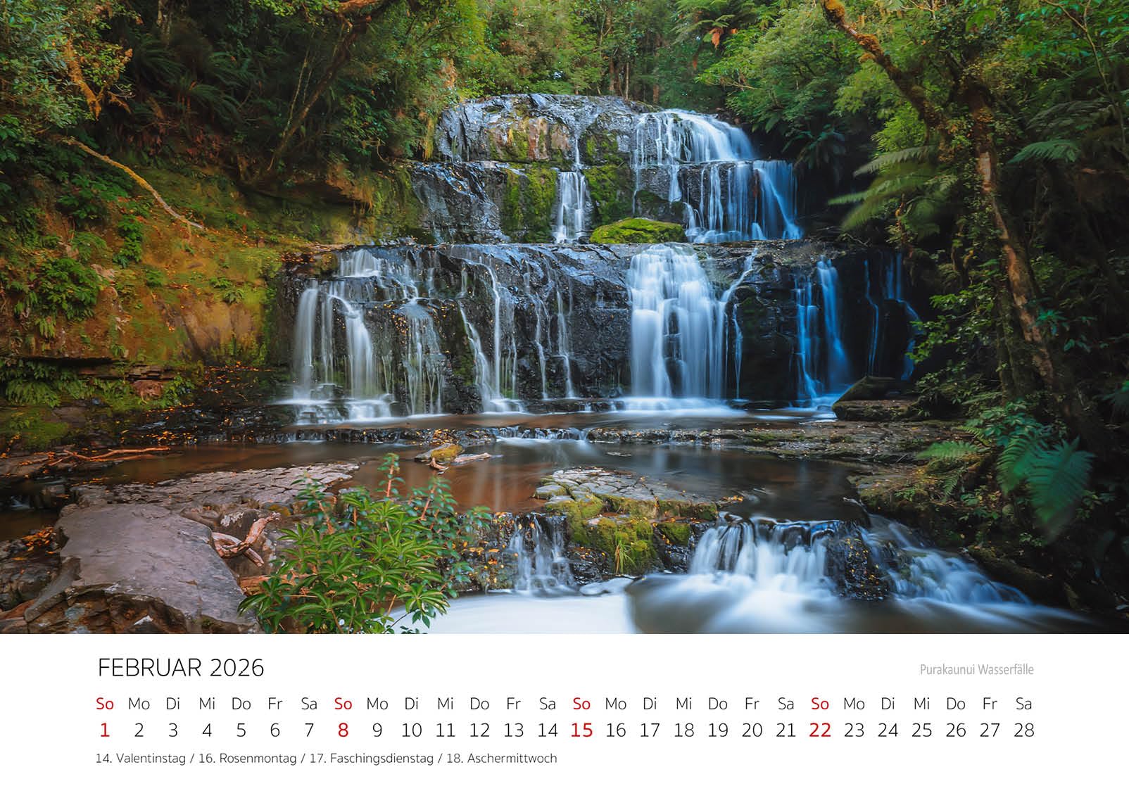 Edition Seidel Premium Kalender Faszination Neuseeland 2026 Format DIN A3 Wandkalender New Zealand Mount Cook Natur Nationalpark Wasserfälle Insel Stefan Becker