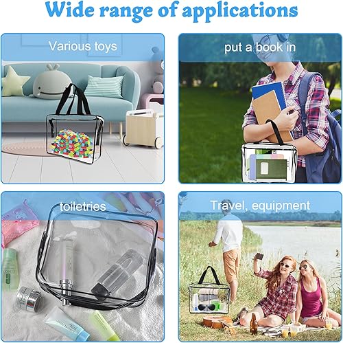 Miniatura 7 de Paquete de 6 bolsas grandes de almacenamiento de juguetes, bolsas organizadoras de PVC transparente con cremallera, organizador impermeable de viaje