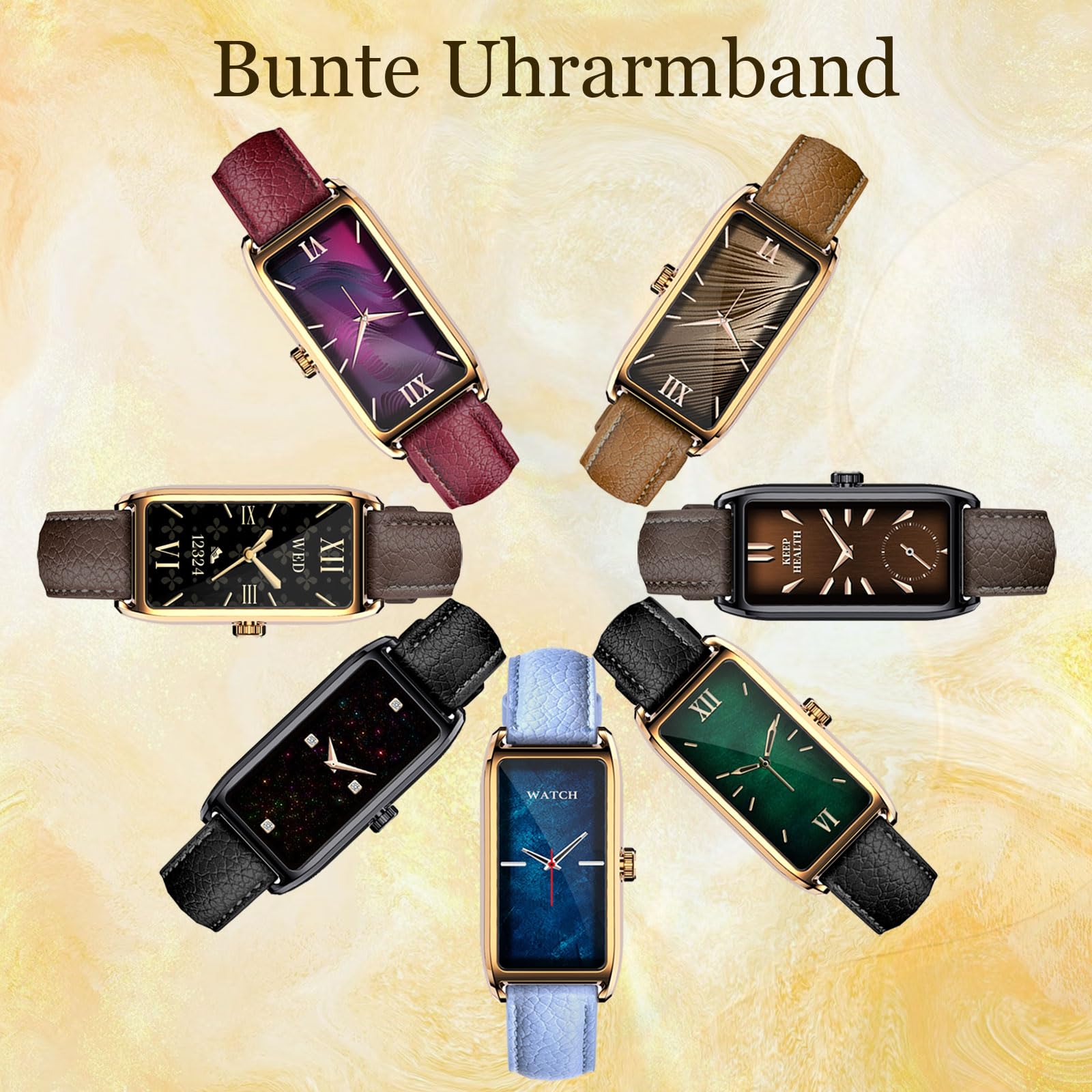 Fitness Tracker Damen Elegant Schwarz Gold Smartwatch Aktivitätstracker Pulsuhr Sportuhr mit Herzfrequenz Schlafmonitor Schrittzähler