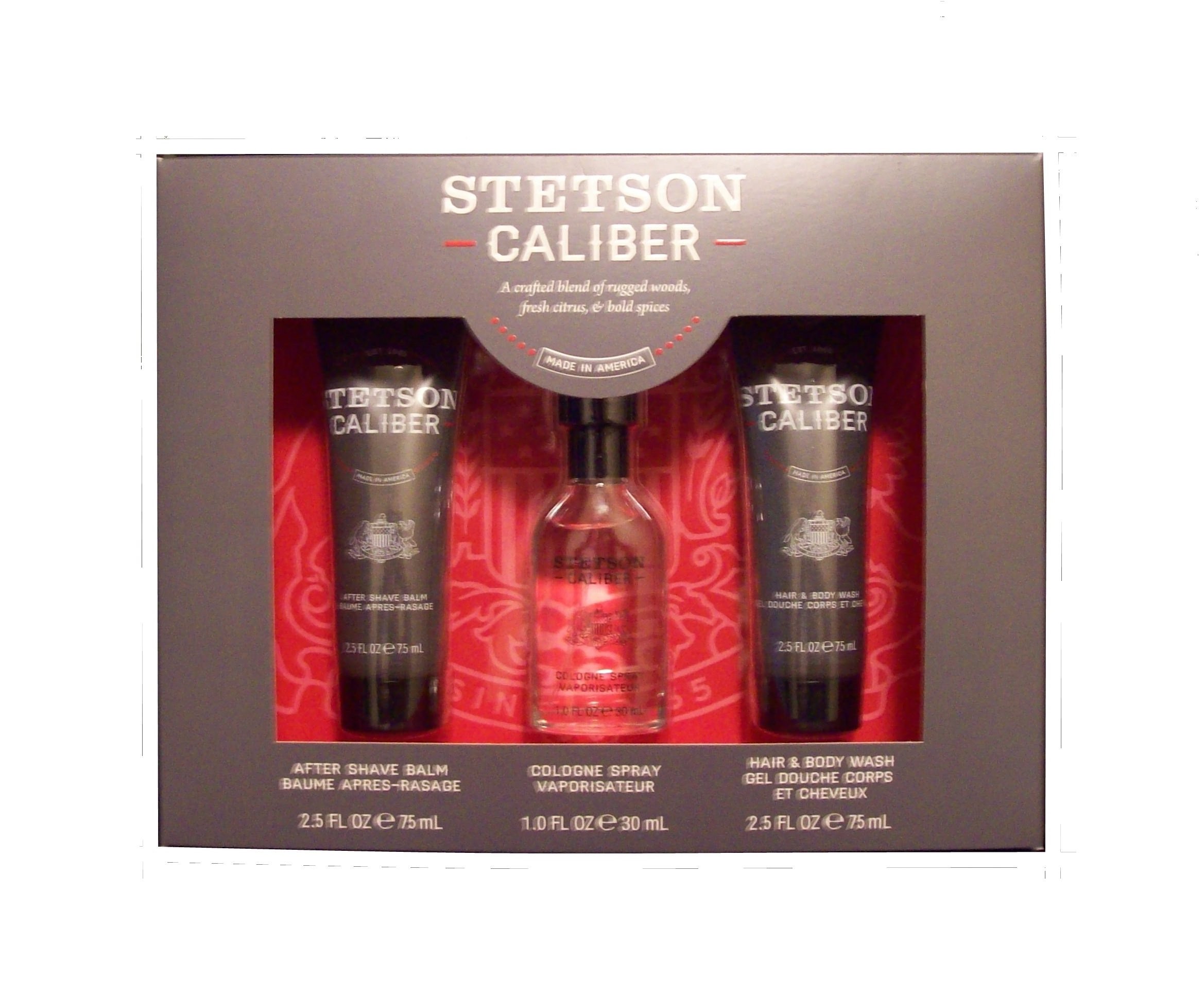 Piece Gift Pack Stetson Caliber Cologne Aftershave Body Wash