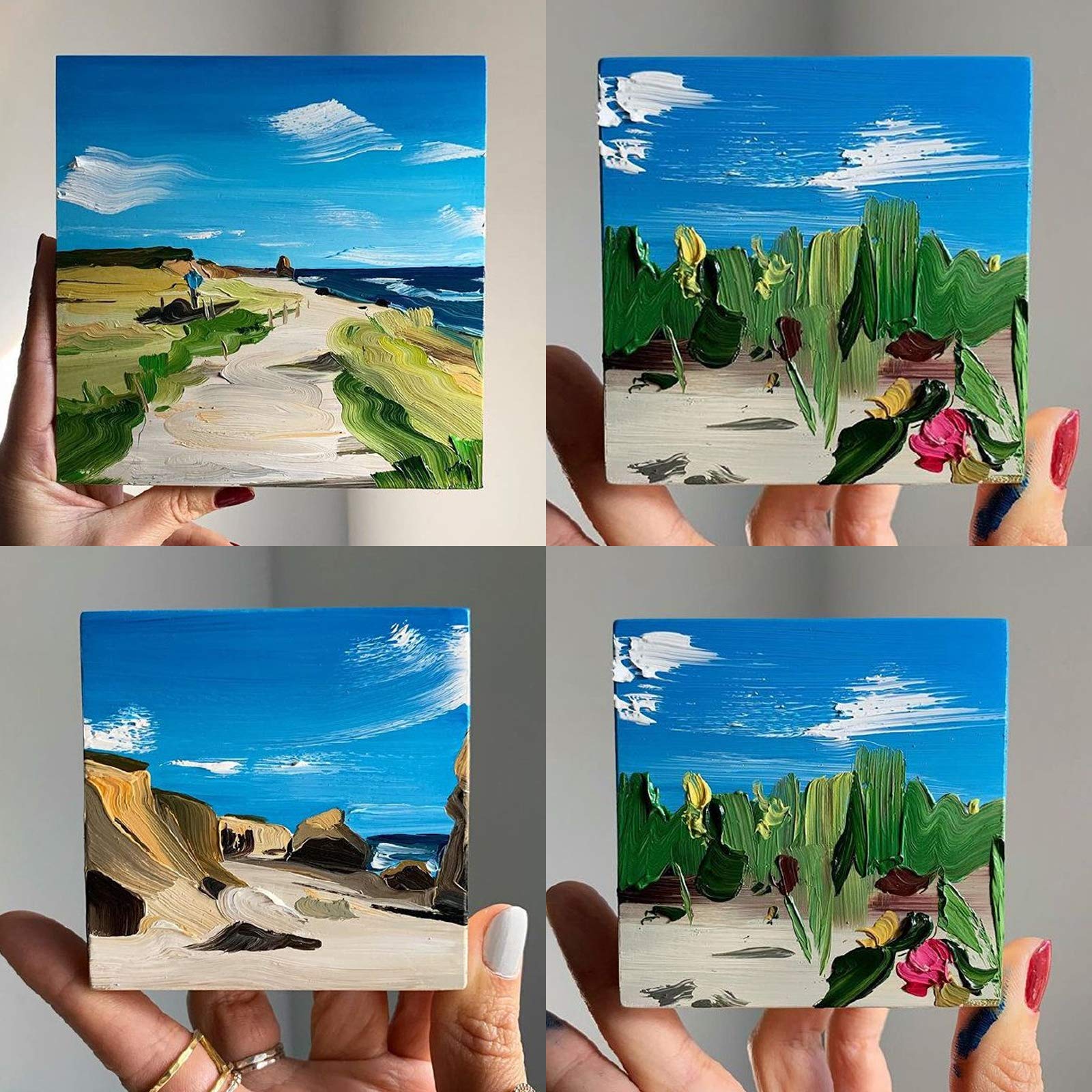 CertBuy Mini-Leinwand, 10,2 x 10,2 cm, 100 % kleine Baumwolle, gespannte Leinwände zum Malen, Basteln, Zeichnen, Acryl, 36 Stück