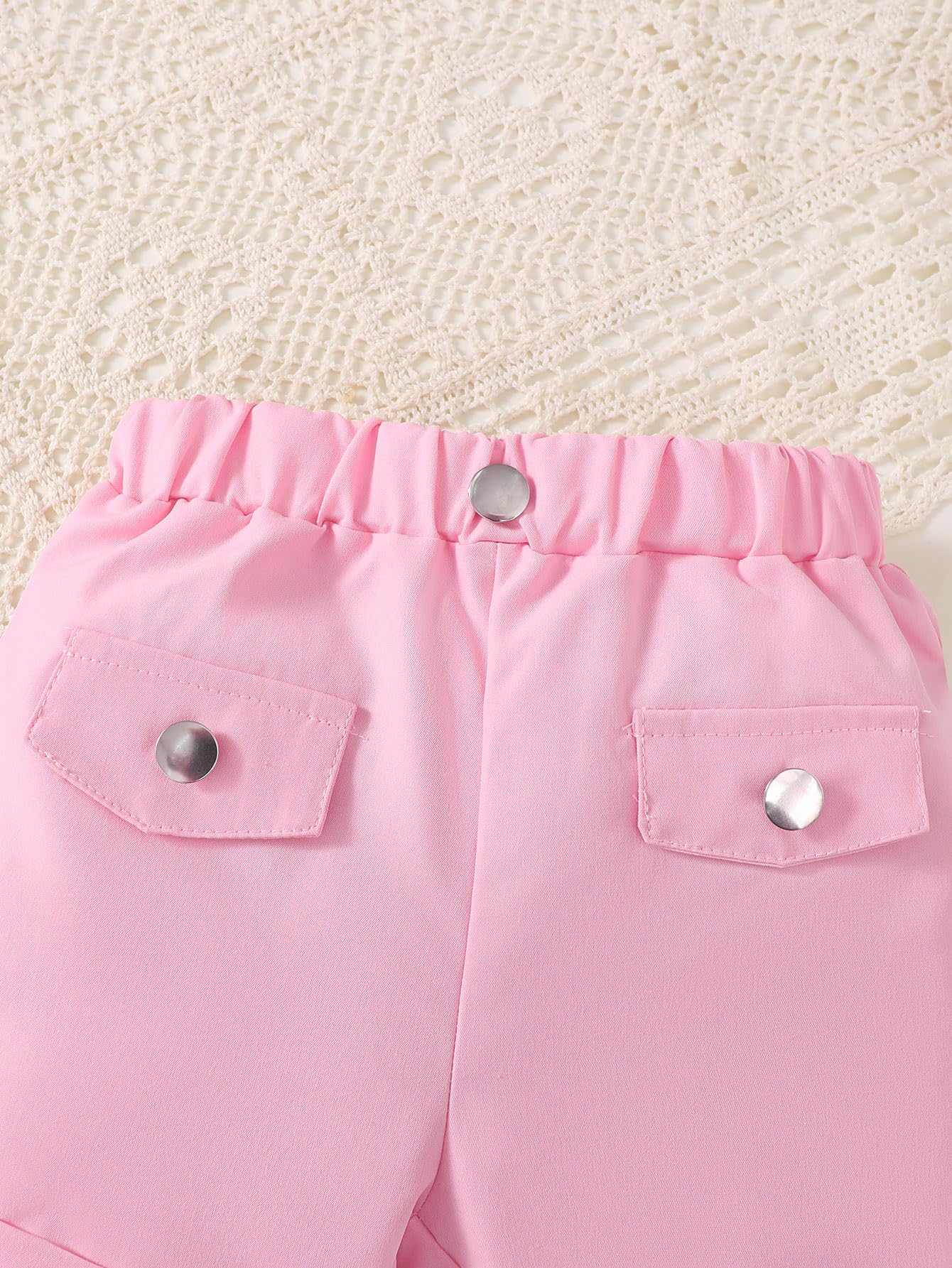 Conjunto de 2 piezas para niña bebé, camiseta con estampado de dibujos animados + pantalones cortos morados, ropa casual para 6 meses a 3 años — view 6