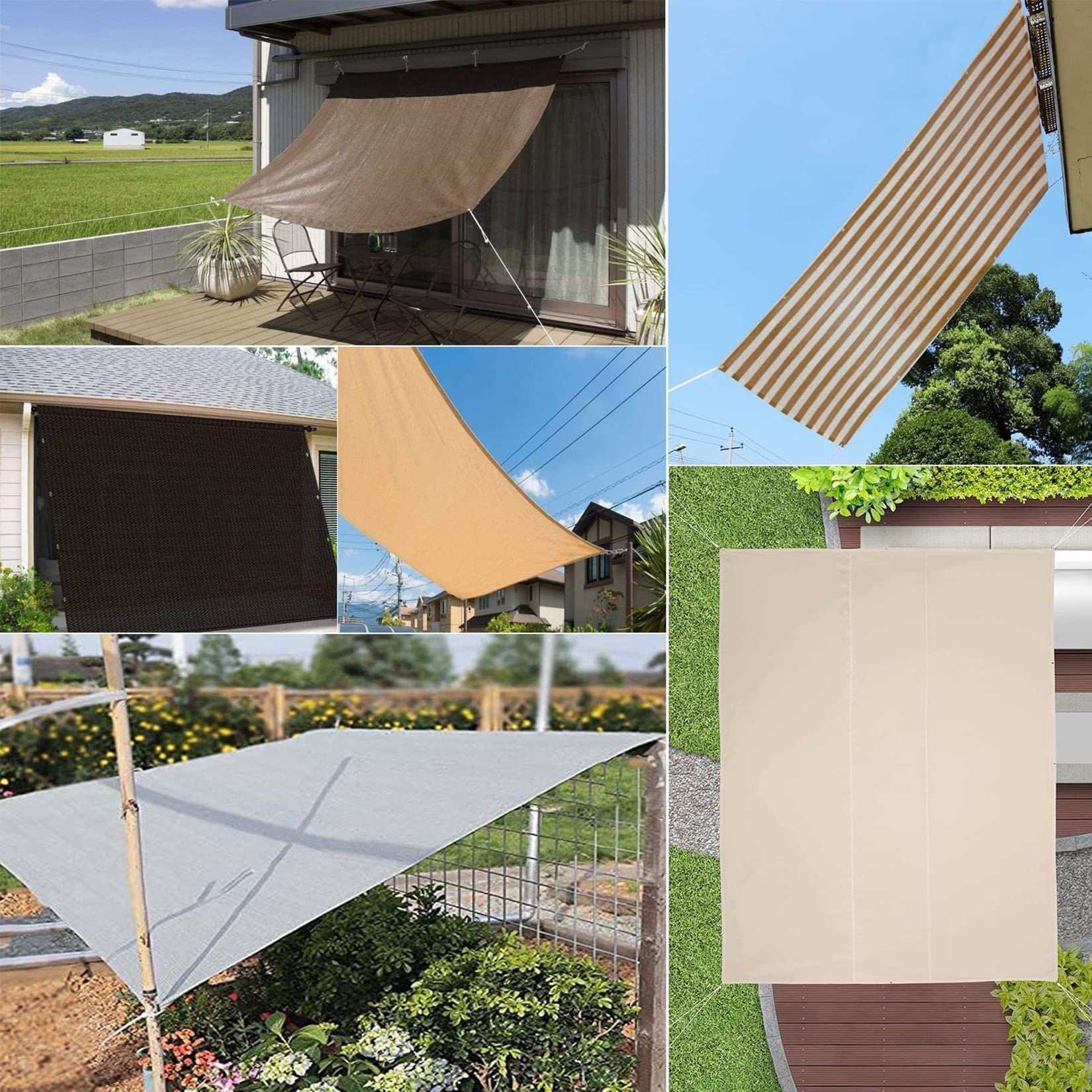 XBTGS Tenda parasole rettangolare impermeabile, 4 x 6 m, per esterni, patio, balcone, giardino, resistente all'acqua, beige, blu navy, 2 x 5,5 m, blu navy, 2 x 5,5 m