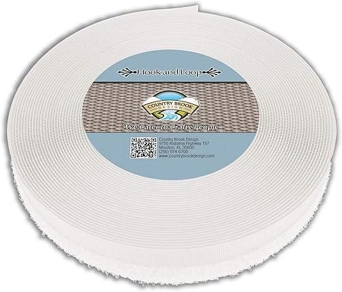 Country Brook Design - Gancho y bucle blanco de 12 pulgada para coser, 5 yardas