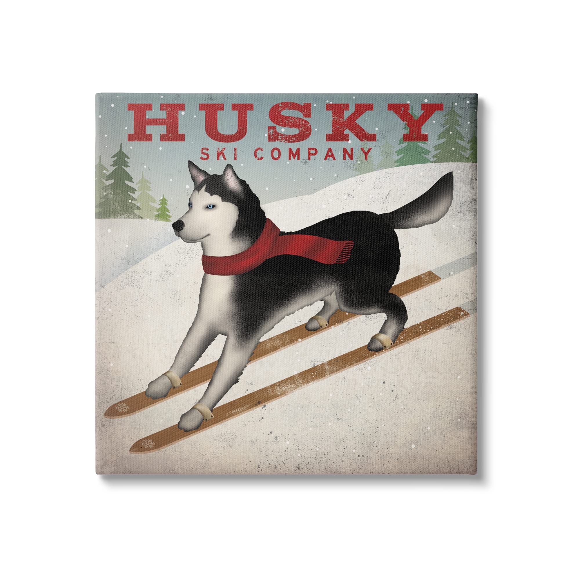 Stupell Industries Husky Ski Company Winter Slopes Dog Canvas Wall Art, Design by Ryan Fowler