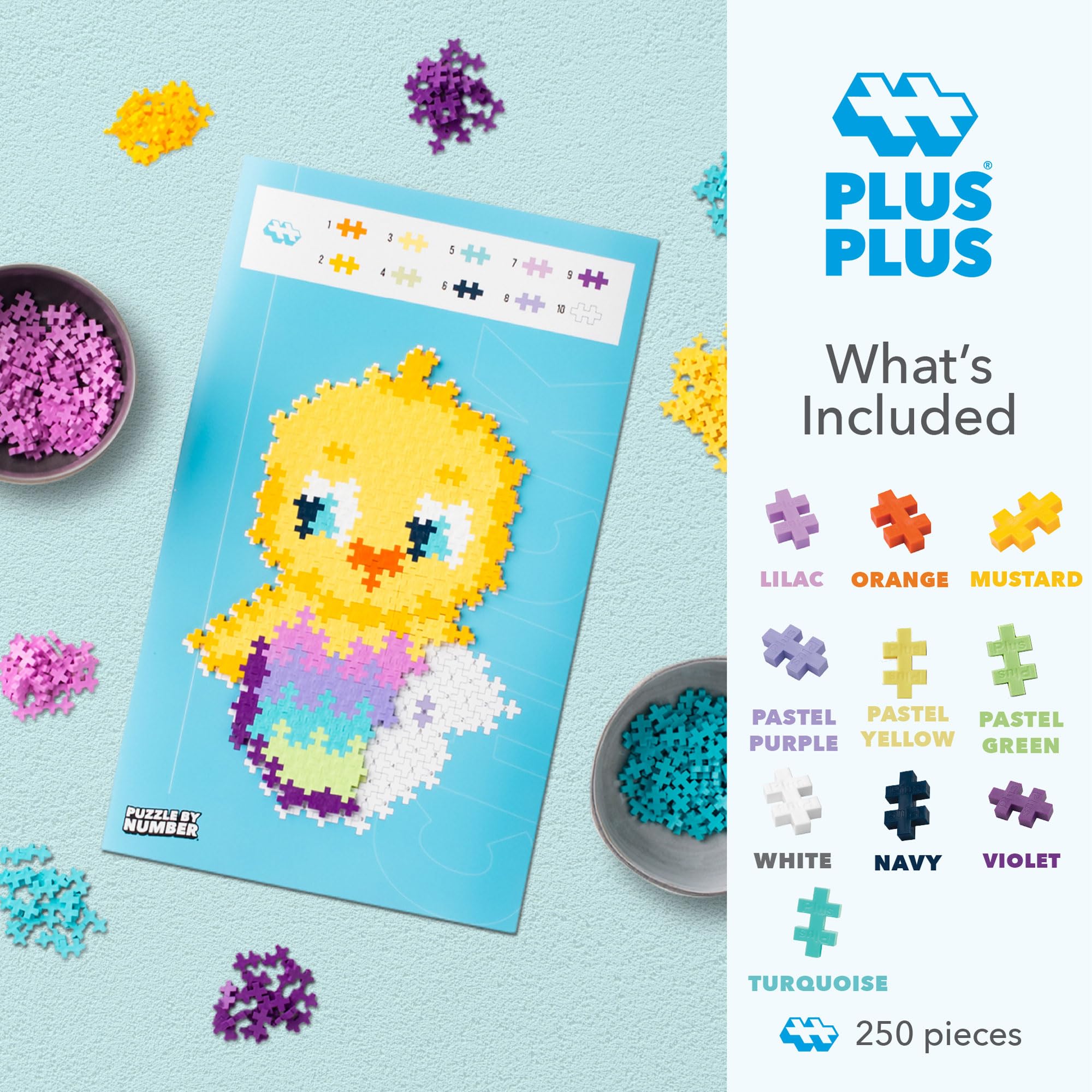 Amazon.com: PLUS PLUS Puzzle by Number, 250 Piece Mini