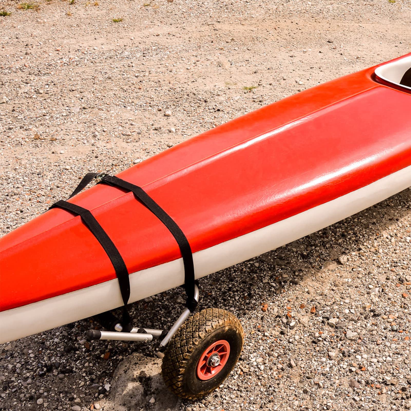 Chariot De Canoë Pliable En Aluminium Avec Sangle Et