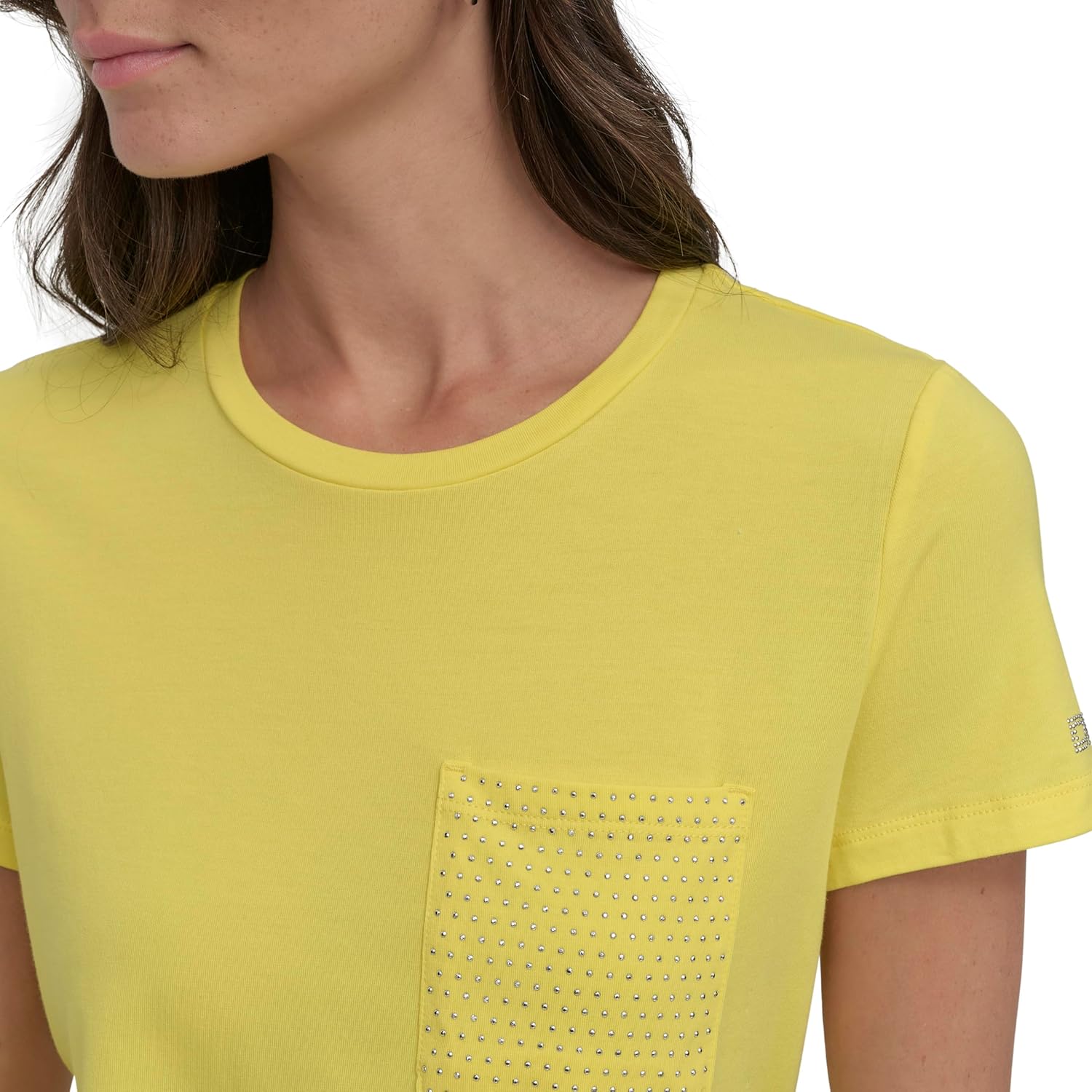 DKNY Womens Lounge Cotton Stretch Logo Tee Knit Top - Image 6