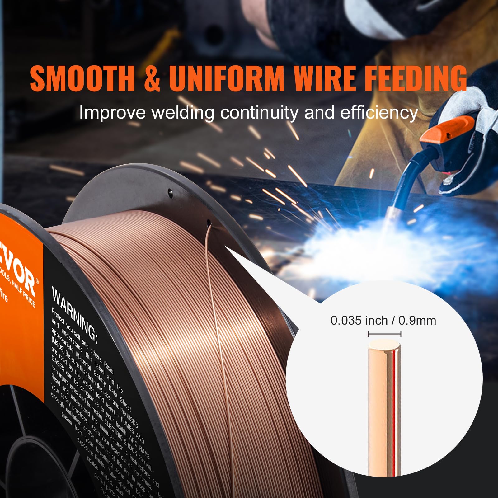 ARCCAPTAIN Welding Wire MIG, 030 Mig Wire ER70S-6 10Lbs Gas Solid Carbon Steel Low Splatter & High Levels Of Deoxidizers Mig Welding Wire Compatible - View #4