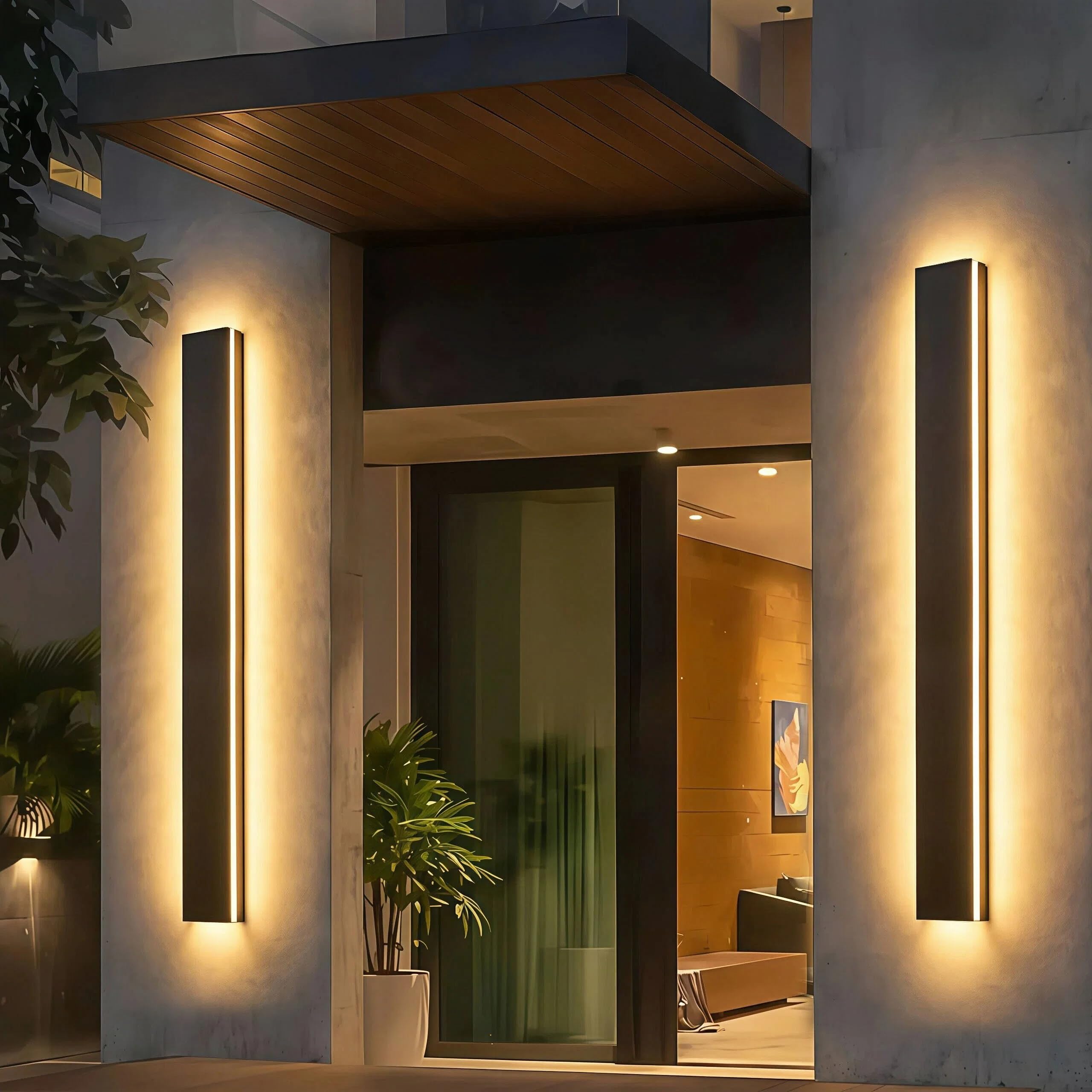 pedforn 1pack 39in Modern Outdoor Wall Light,Dimmable LED Exterior Sconce