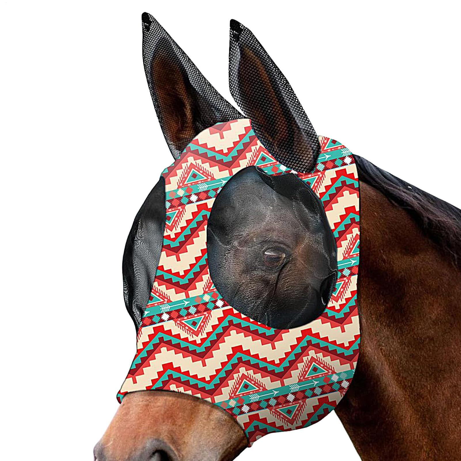 Generico Mascherina Antimosche Cavallo Coprifaccia Equino Traspirante Taglia M/L