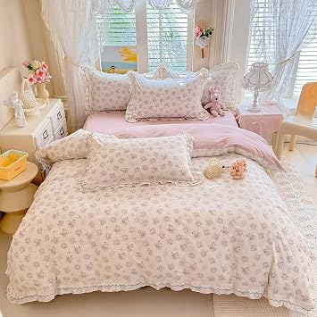 Cotton Floral Duvet Cover Set 3 Pcs,Twin 6886 Comforter Cover