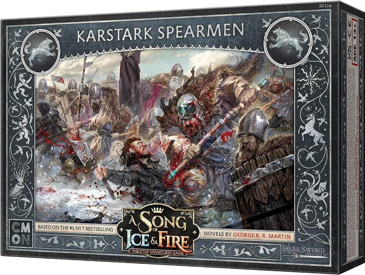 CMON Una canción de hielo y fuego Miniaturas de mesa Karstark Spearmen | Juego de estrategia para adolescentes y adultos | Edades 14+ | 2+ jugadores | Tiempo de juego promedio 45-60 minutos | Hecho, (SIF114)