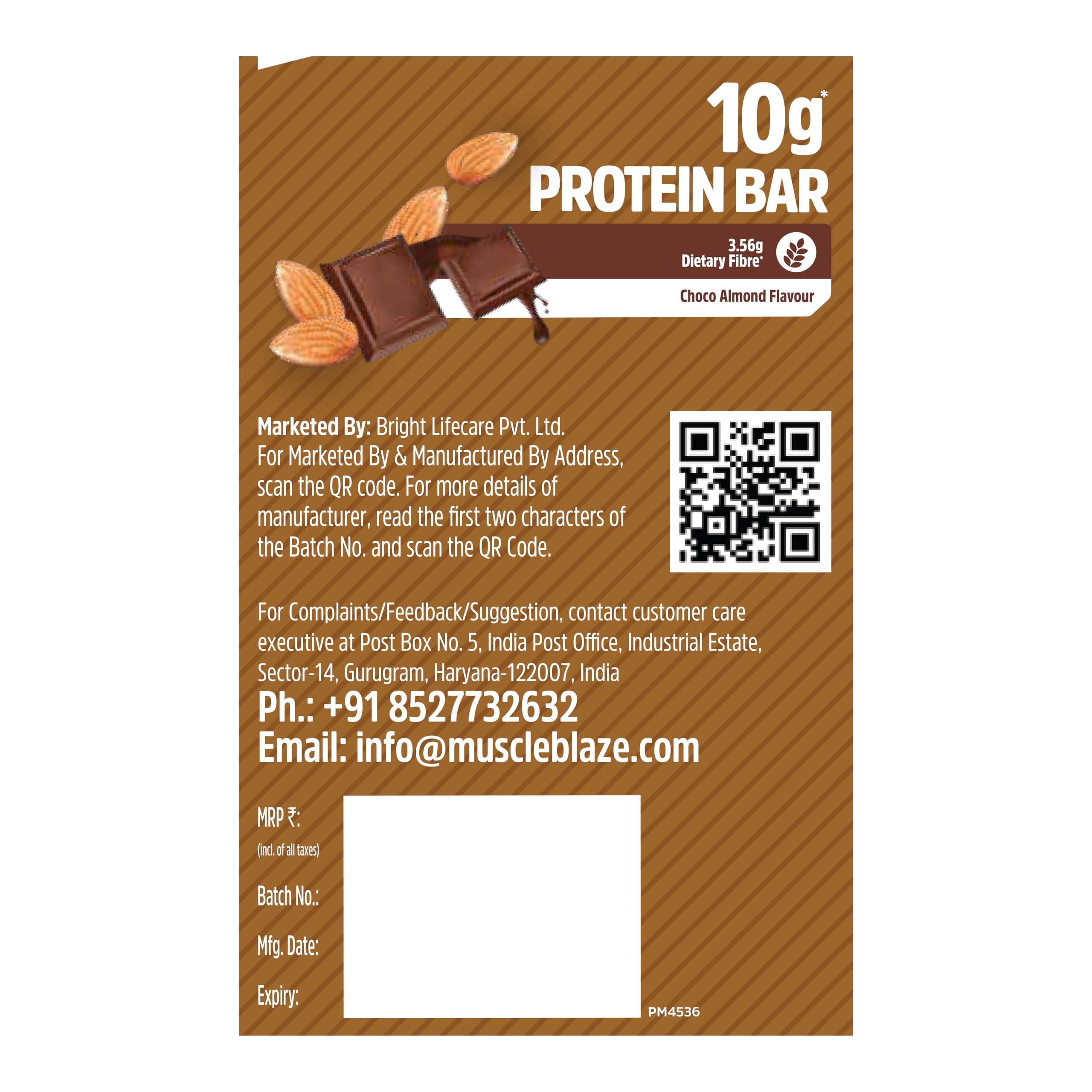 MuscleBlaze 10g Protein Bar, Choco Almond,Pack of 6 4