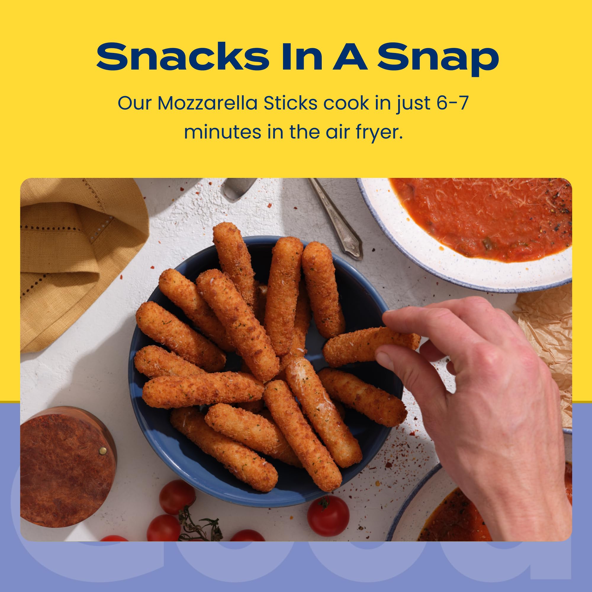 Feel Good Foods Gluten-Free Mozzarella Sticks with Crispy Breading Frozen Appetizer 8oz — view 4