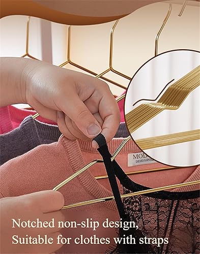 Miniatura 6 de Percha de metal de 17 pulgadas, paquete de 20 perchas resistentes de 0.15 pulgadas para abrigos, trajes, boutique de novia, ahorro de espacio,