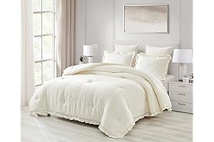 Chezmoi Collection Ivory Comforter Set: Tranquil Sleep in Pure Elegance