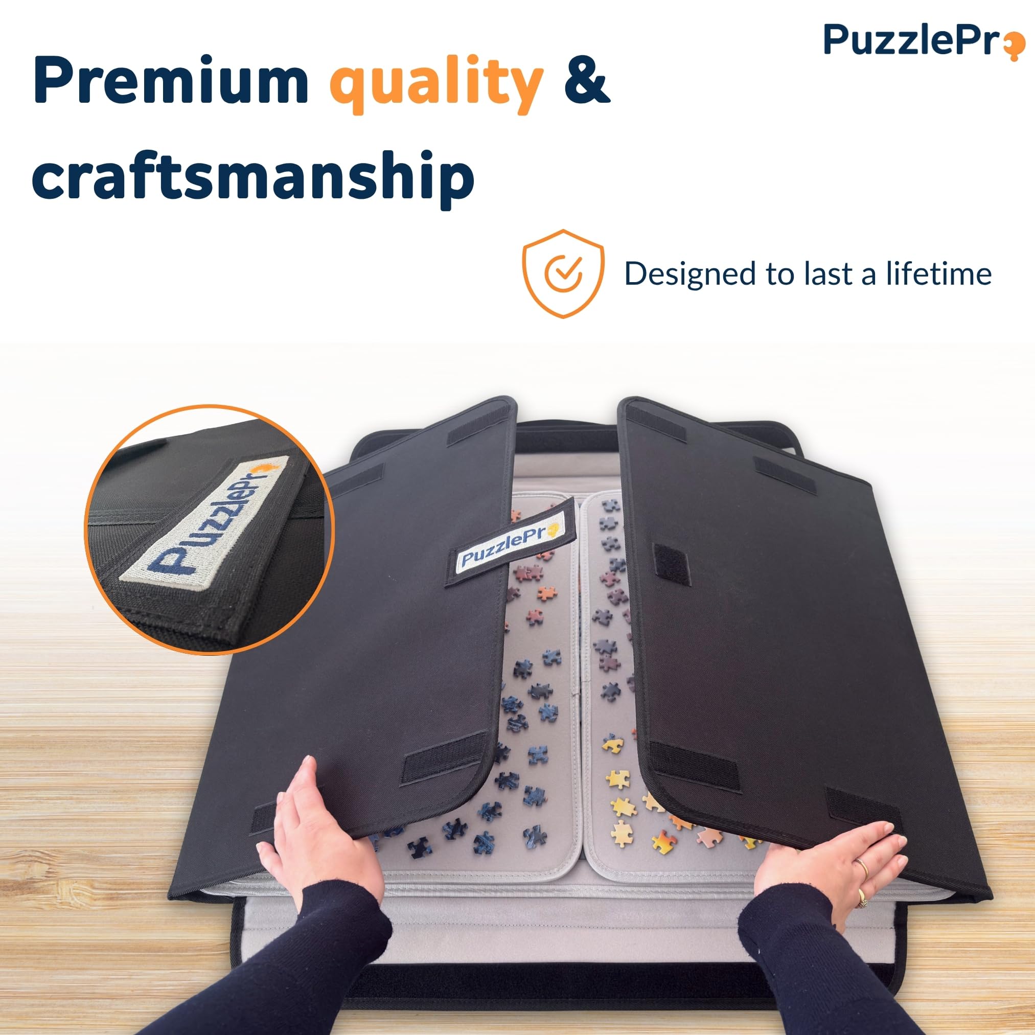 Mallette puzzle - Rangement, transport et puzzles où vous le souhaitez - 3 tapis puzzle - Convient pour 1500 pièces - Léger - Planche à puzzle - Table de puzzle - Dossier de puzzle