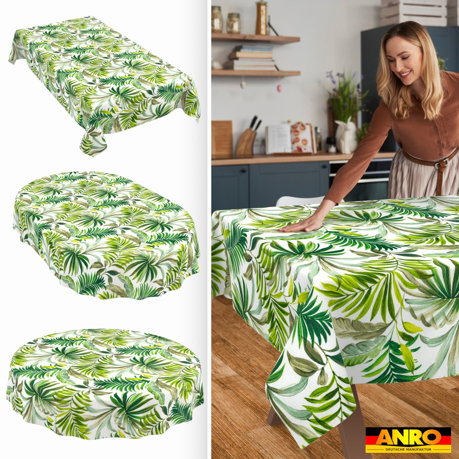 ANRO Obrus zmywalny Palmy 280x140 cm plamoodporny