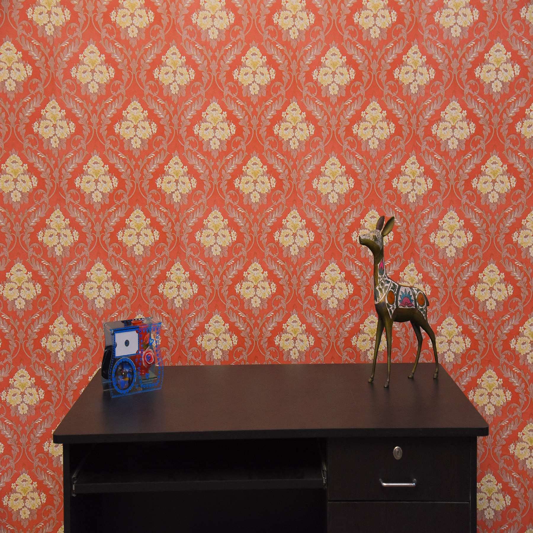 WOW Interiors Red Floral SELF Adhesive Wallpaper for Living Room Bedroom Office Hall Corridor Peel and Stick Vinyl Wallpaper 200*45Cm-9Sqft (B08VGLX8HM) Amazon Price History, Amazon Price Tracker
