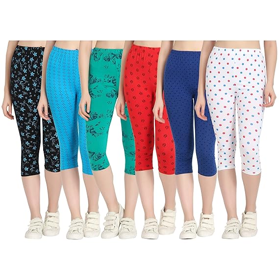 Printed Capri for Womens/Girl Pack of 6