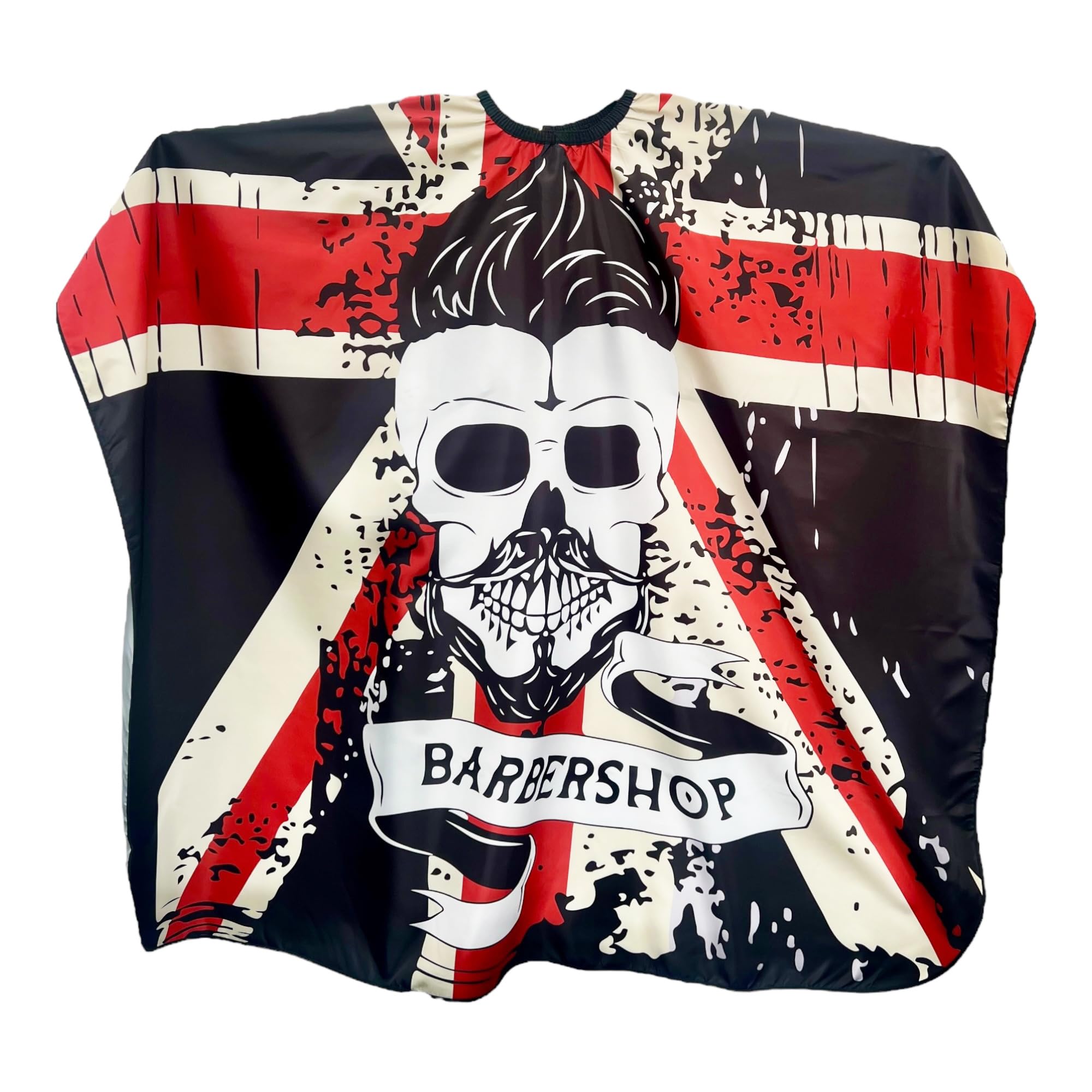 G Gabri Boys British Flag Union Jack Skull Gabri Professional Barber Cape Gown - Premium Hairdressing Cape For Hair Salon - Waterproof Hair Cutting Capes And Gowns For Barber Shops 160Cm (L) X 140Cm (W)) (British Flag Union Jack Skull)