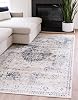 Unique Loom Chateau Collection Area Rug - Hoover 6 1 x 9 Rectangle, Dark Blue Beige