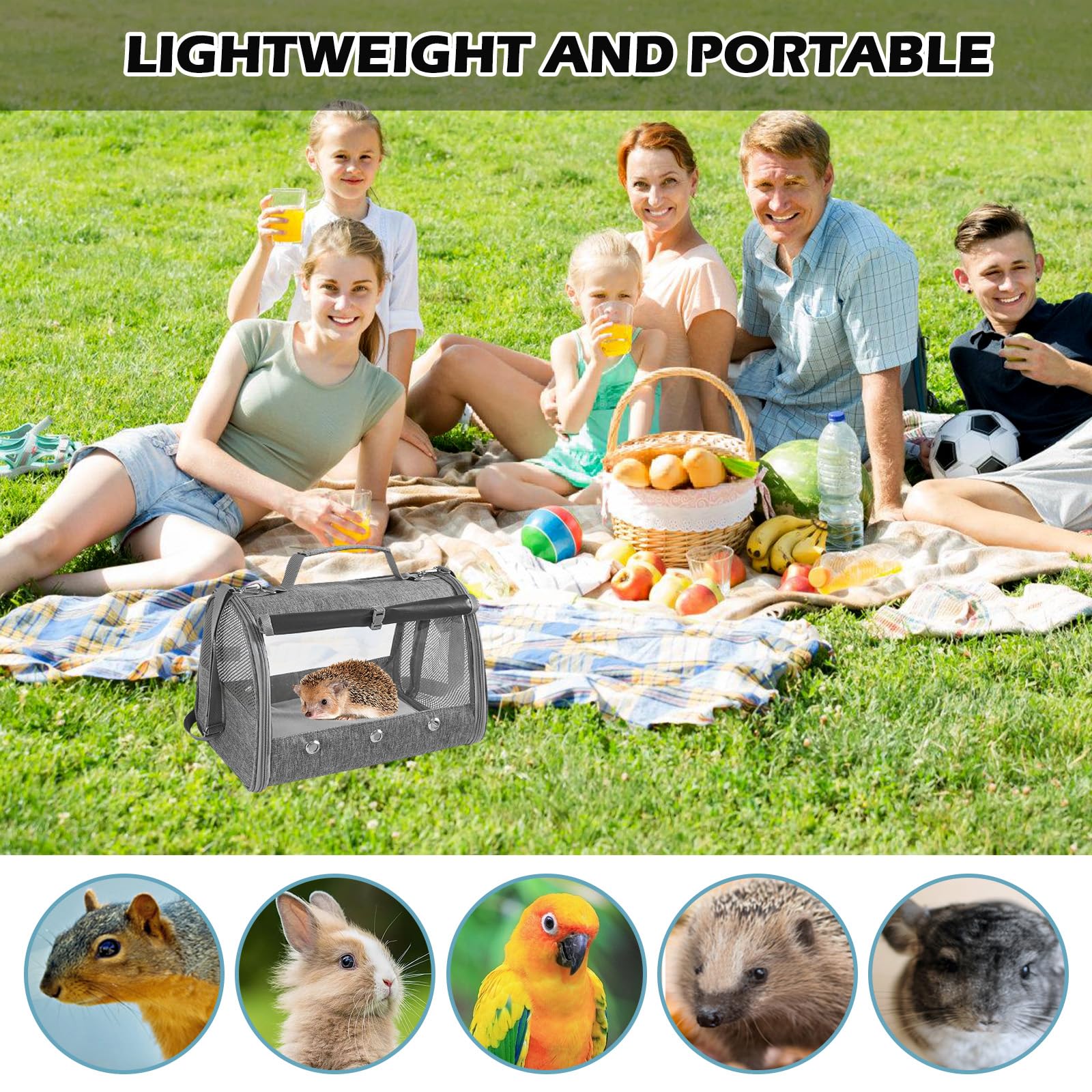 Petit sac de transport pour animal de compagnie avec coussin, sac de transport pour petit animal, boîte de transport pour chat avec ouverture latérale, sac de transport pour cochon d'Inde, boîte de