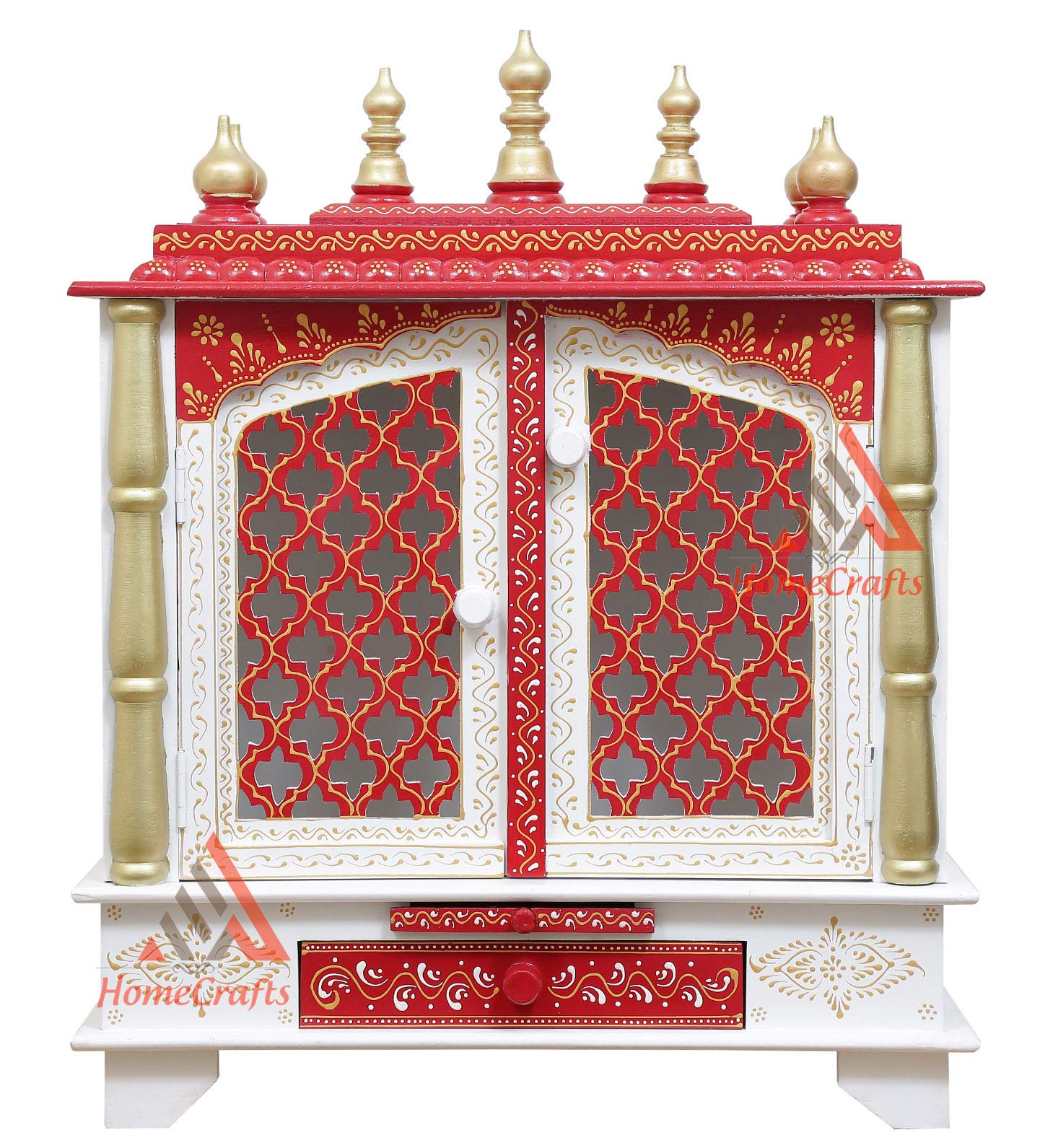 Pooja Mandir en bois blanc pour créer un coin de méditation zen