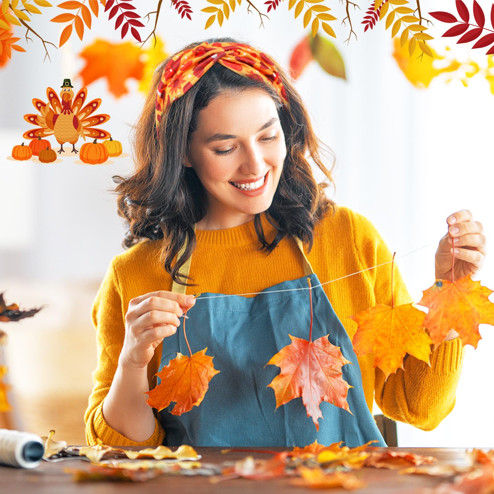 Amazon.com : Waydress 12 Pcs Thanksgiving Headband for Women  display picture 2