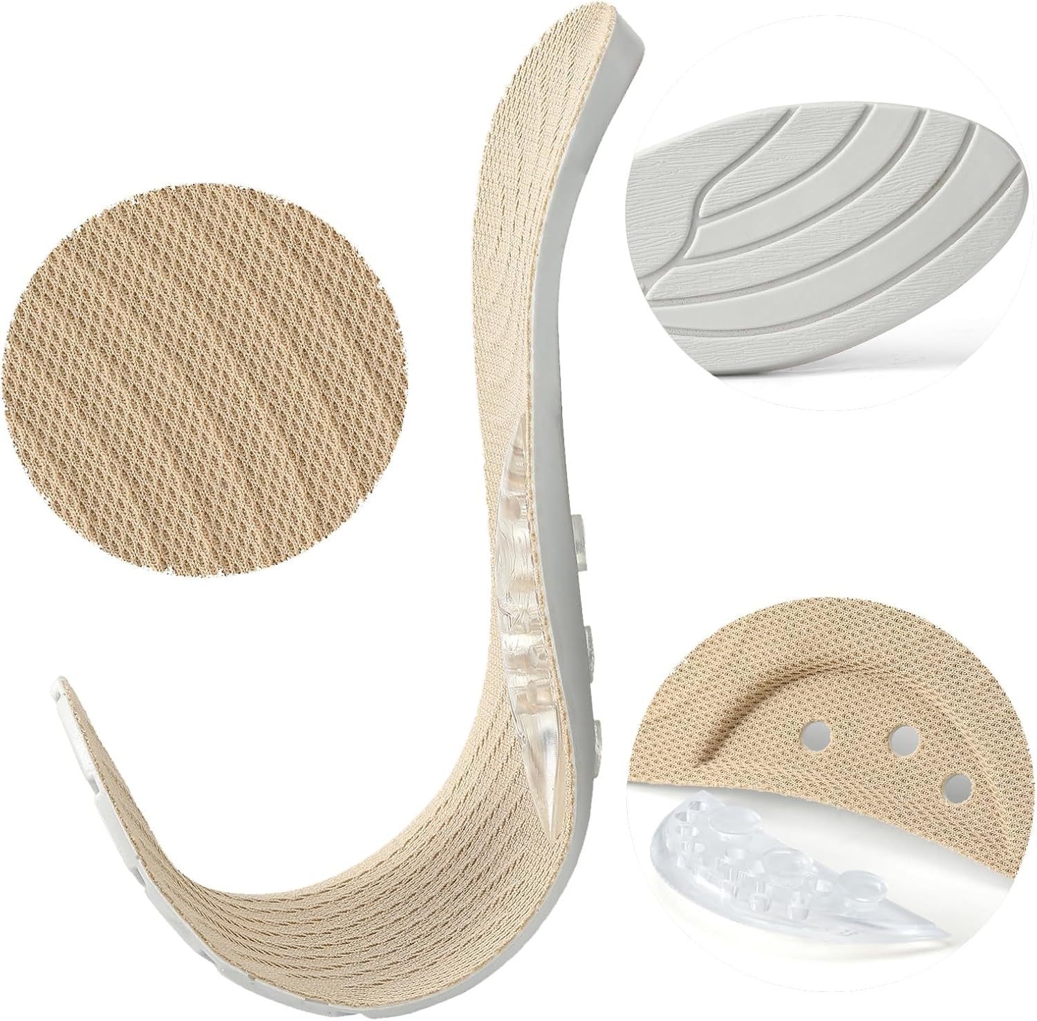 Adjustable Supination Insoles,Different Heights Arch Support Orthotic Inserts for O/X Type Legs,Relief Men and Women's Flat Feet,Plantar Fasciitis,Heel Pain and Knee Pain (Size : 43) - Image 5