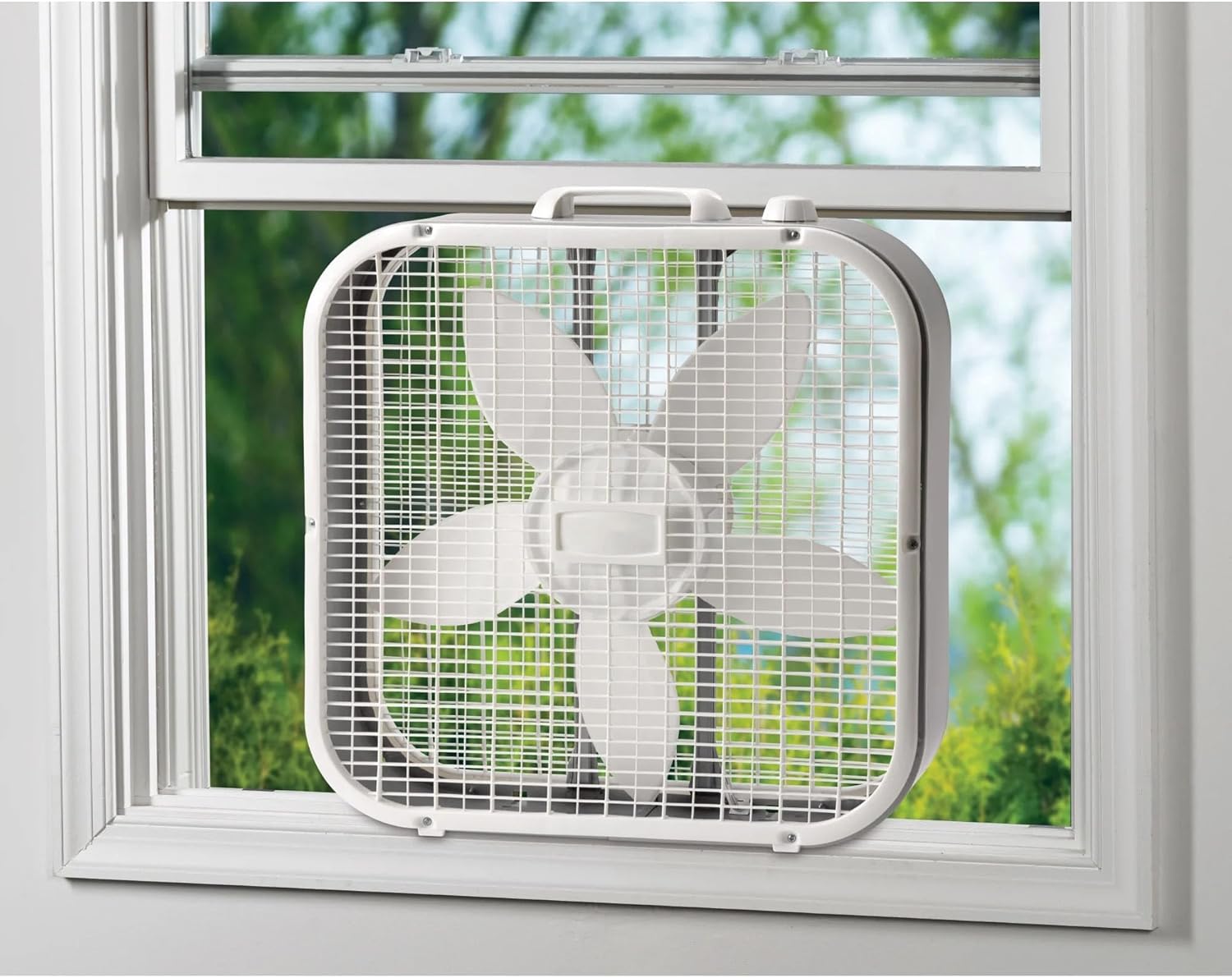 20" Classic Box Fan with Weather-Resistant Motor, 3 Speeds, 22.5" H, White, B20200, New