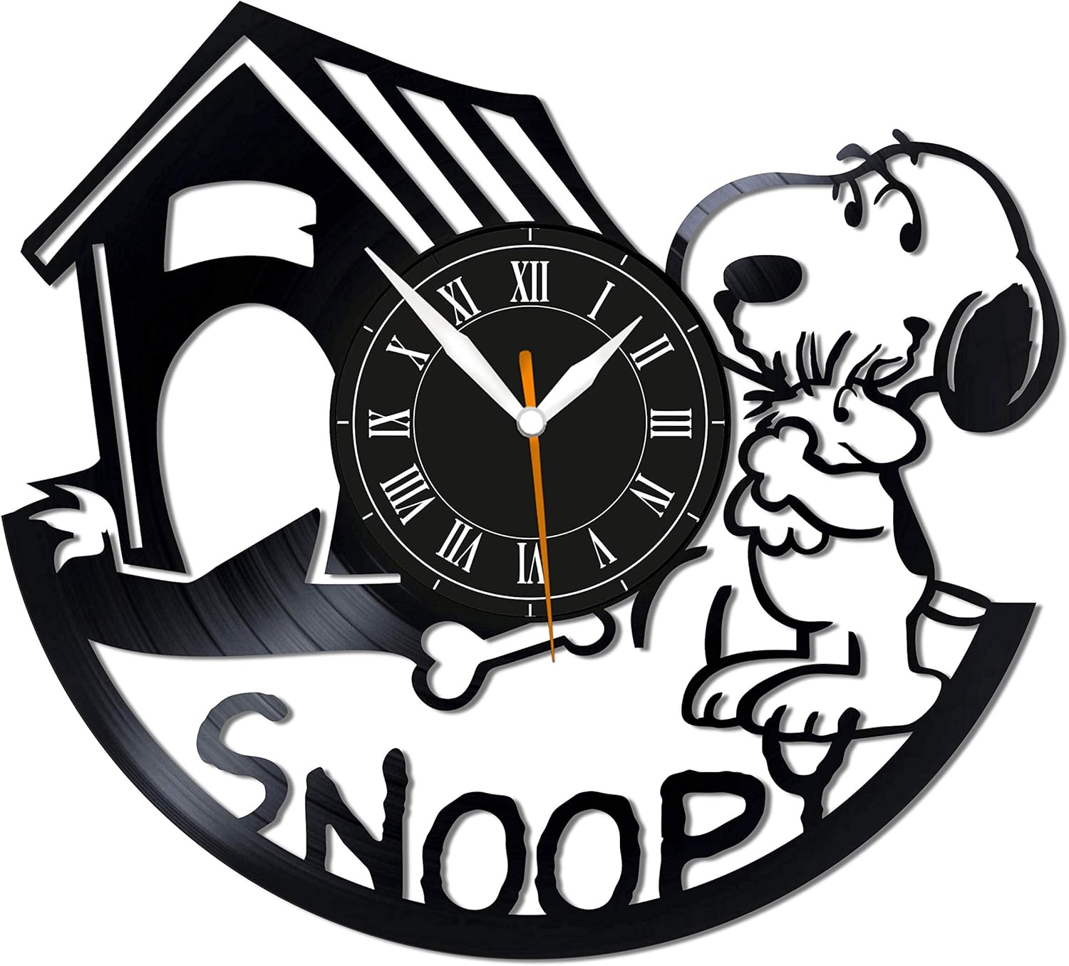 Leooolukkin Snoopy Vinyl Clock, Snoopy Wall Clock 12